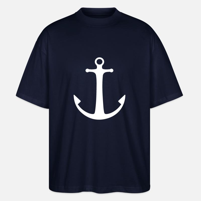 ANKER WEIß - Stanley/Stella Oversized Unisex Bio T-Shirt Blaster 2.0 - Navy