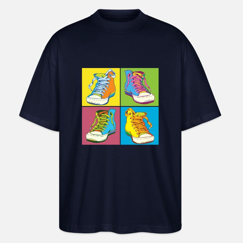 Andy Warhol Pop-Art Schuhe - Stanley/Stella Oversized Unisex Bio T-Shirt Blaster 2.0 - Navy