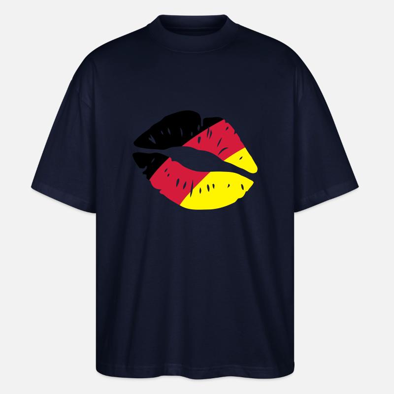germany kiss lips - Stanley/Stella Oversized Unisex Bio T-Shirt Blaster 2.0 - Navy