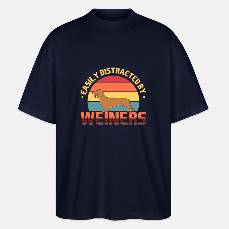 Dackel Retro - Stanley/Stella Oversized Unisex Bio T-Shirt Blaster 2.0 - Navy