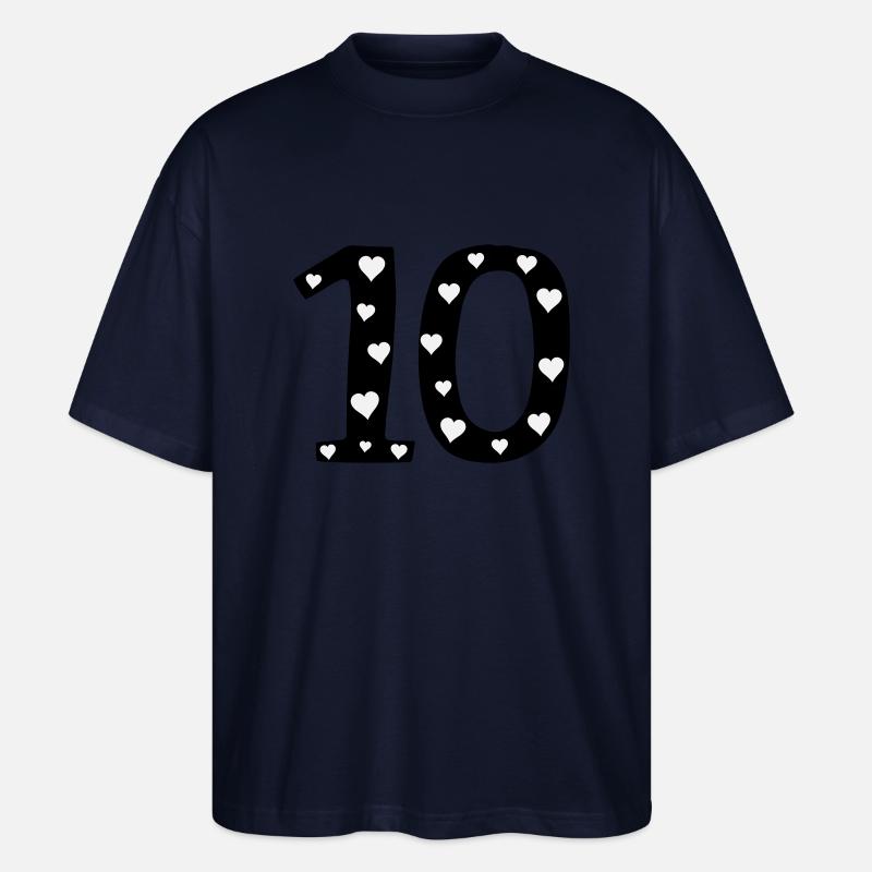 10 birthday with heart - Stanley/Stella Oversized Unisex Organic T-shirt Blaster 2.0 - navy