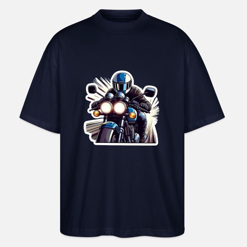 Retro Speed Biker - Stanley/Stella Oversized Unisex Bio T-Shirt Blaster 2.0 - Navy