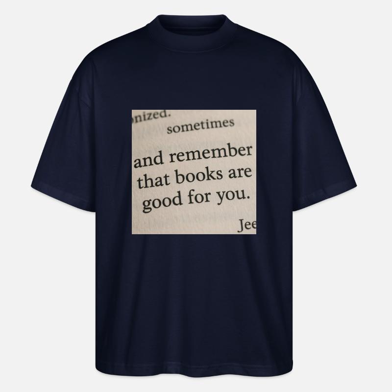 Buchseite - Bücher tun dir gut - Stanley/Stella Oversized Unisex Bio T-Shirt Blaster 2.0 - Navy