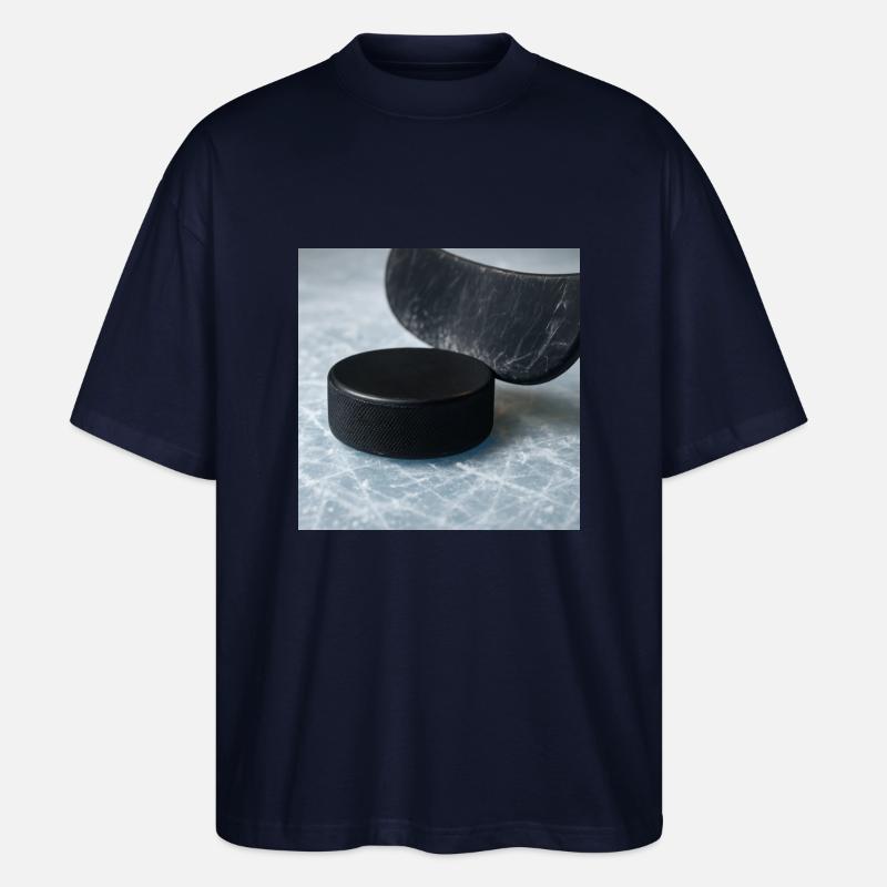 Hockey - Stick and puck - Stanley/Stella Oversized Unisex Organic T-shirt Blaster 2.0 - navy