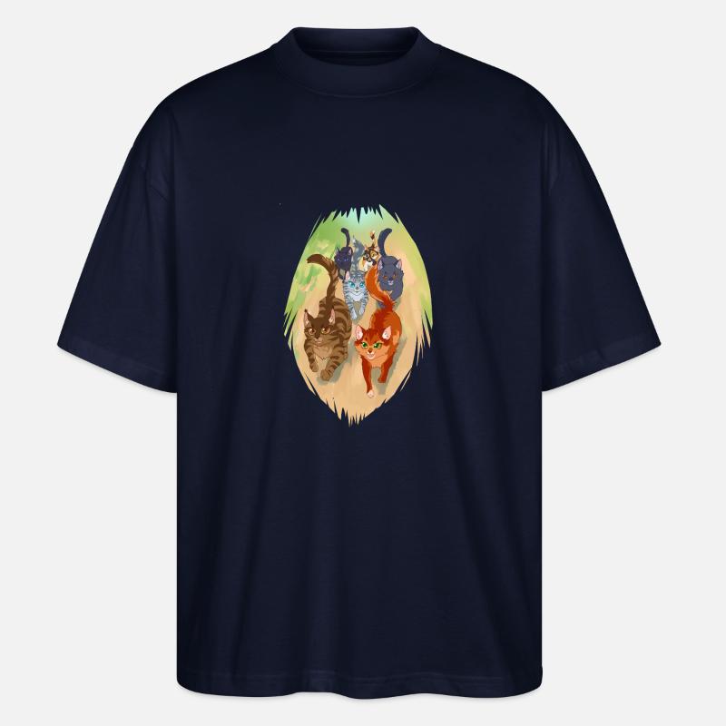 Squirrelflight Eichhornflug Firestar Katzen - Stanley/Stella Oversized Unisex Bio T-Shirt Blaster 2.0 - Navy