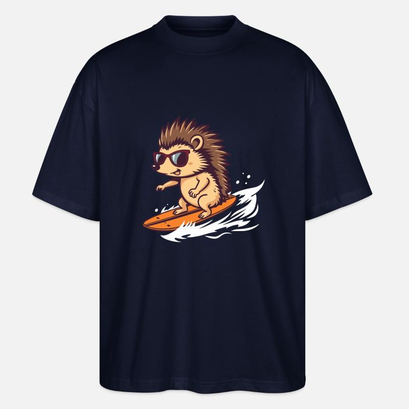 Surfender Igel mit Sonnenbrille - Stanley/Stella Oversized Unisex Bio T-Shirt Blaster 2.0 - Navy