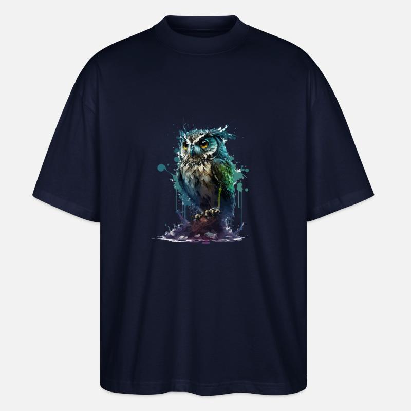 Tropfen Eule - Stanley/Stella Oversized Unisex Bio T-Shirt Blaster 2.0 - Navy