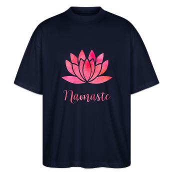 Namaste - Stanley/Stella Oversized Unisex Bio T-Shirt Blaster 2.0 - Navy - Vorne - Alina (178cm) & Michal (187cm)