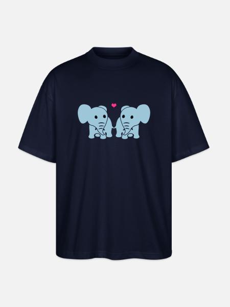 Verliebte Elefanten - Stanley/Stella Oversized Unisex Bio T-Shirt Blaster 2.0 - Navy
