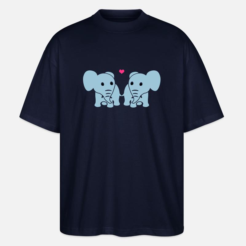 Verliebte Elefanten - Stanley/Stella Oversized Unisex Bio T-Shirt Blaster 2.0 - Navy
