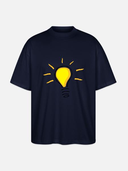 Yellow light bulb turned on - Stanley/Stella Oversized Unisex Organic T-shirt Blaster 2.0 - navy