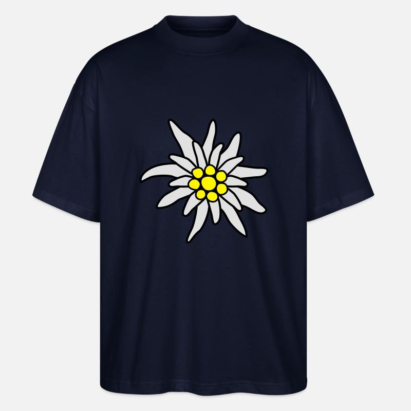 Edelweiß Blüte - Stanley/Stella Oversized Unisex Bio T-Shirt Blaster 2.0 - Navy
