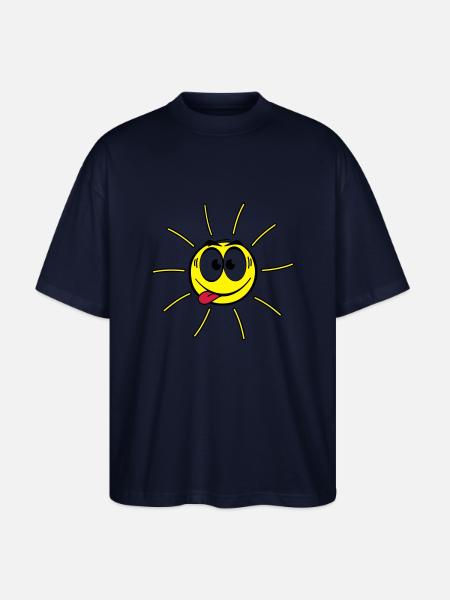 Gesicht - Sonne - Stanley/Stella Oversized Unisex Bio T-Shirt Blaster 2.0 - Navy