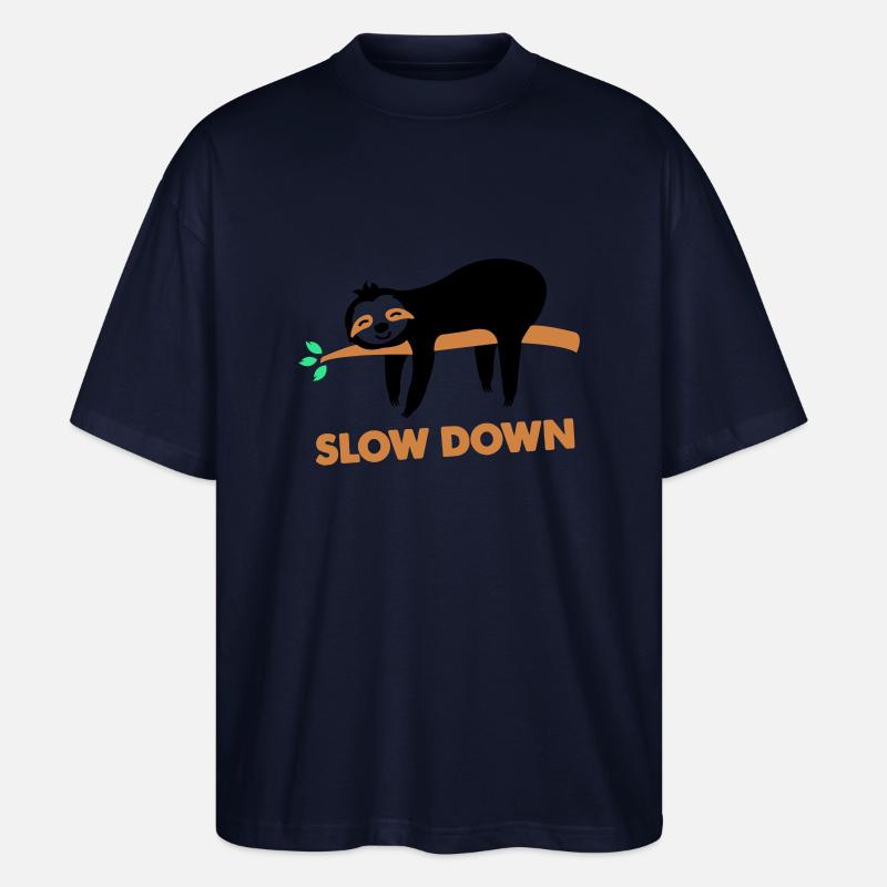 faultier slow down - Stanley/Stella Oversized Unisex Bio T-Shirt Blaster 2.0 - Navy