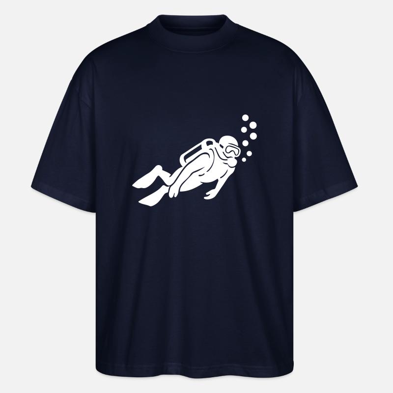 Silhouette de plongeur Plongée - T-shirt bio Blaster 2.0 coupe oversize Stanley/Stella Unisexe - marine