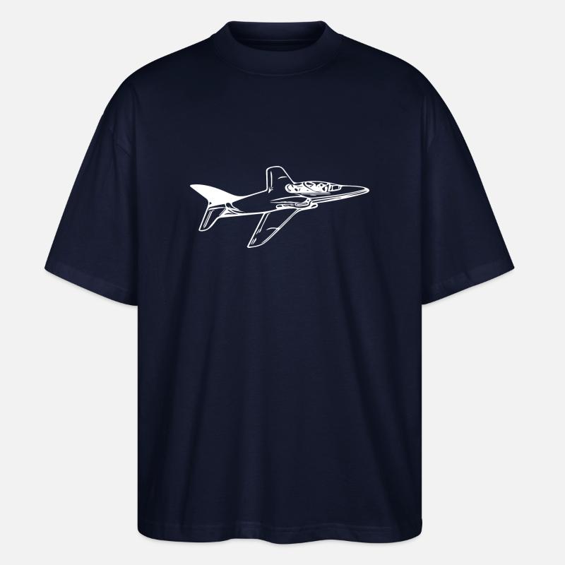Jet Flugzeug Flieger - Stanley/Stella Oversized Unisex Bio T-Shirt Blaster 2.0 - Navy