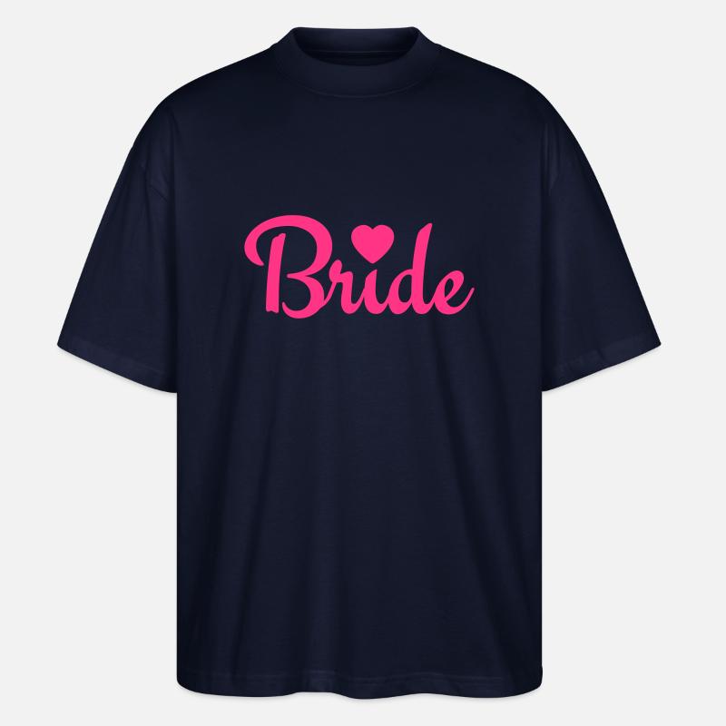 bride with heart 1c - Stanley/Stella Oversized Unisex Organic T-shirt Blaster 2.0 - navy