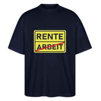 arbeit rente - Stanley/Stella Oversized Unisex Bio T-Shirt Blaster 2.0 - Navy - Vorne - Alina (178cm) & Michal (187cm)