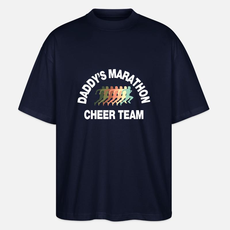 dad's marathon cheer team - Stanley/Stella Oversized Unisex Bio T-Shirt Blaster 2.0 - Navy