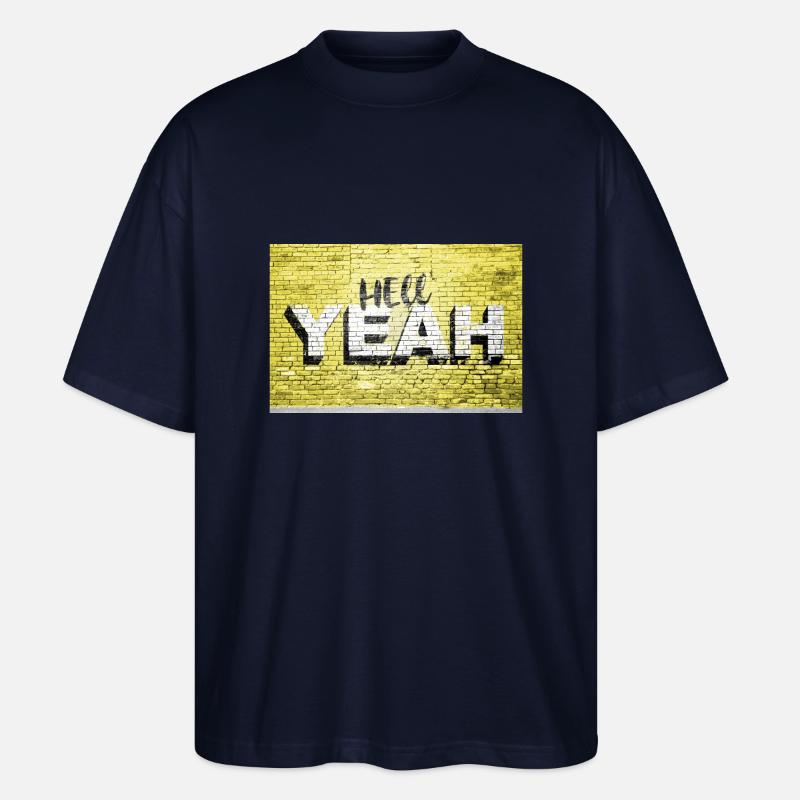 Yeah Ziegelsteinmauer Graffiti - Stanley/Stella Oversized Unisex Bio T-Shirt Blaster 2.0 - Navy