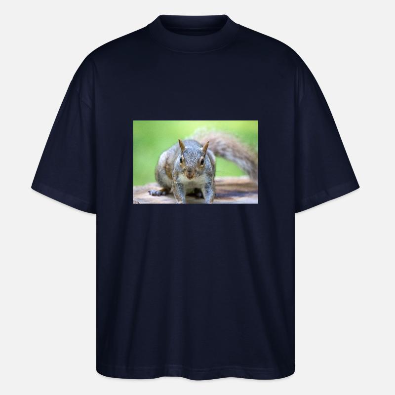 Grauhörnchen Sciurus carolinensis - Stanley/Stella Oversized Unisex Bio T-Shirt Blaster 2.0 - Navy
