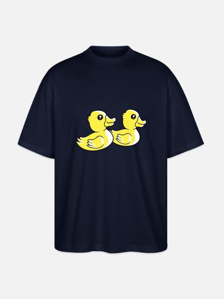 2 ænder svømmevand par to venner hold - Stanley/Stella Oversize Unisex Øko T-shirt Blaster 2.0 - marineblå