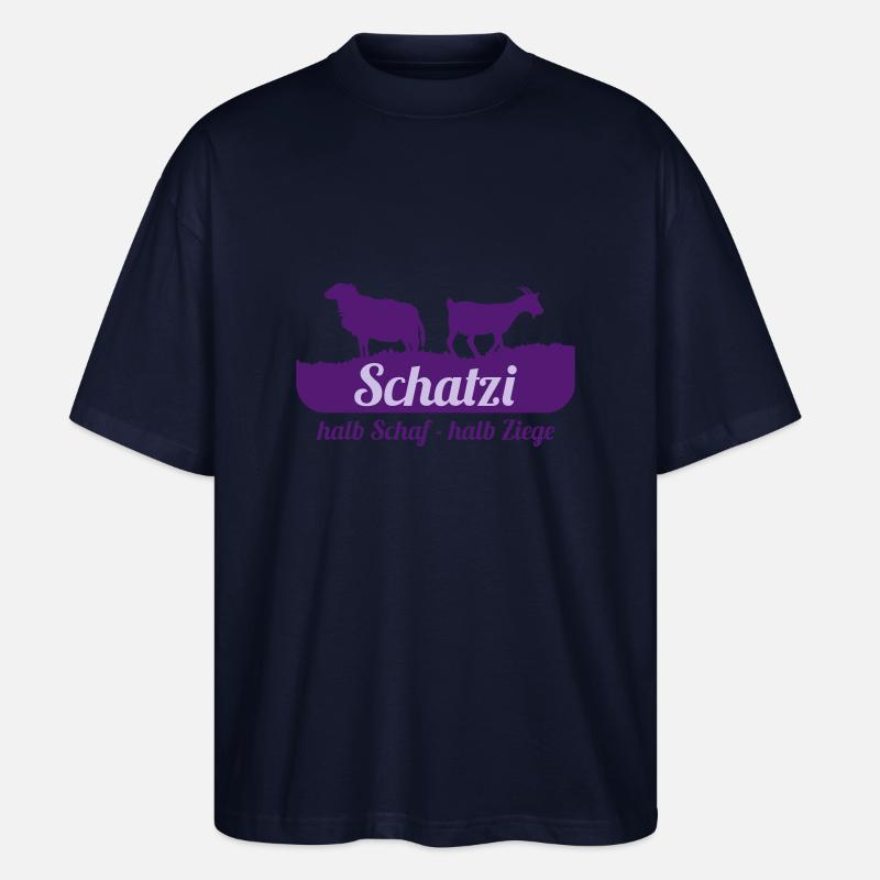 Schatzi (halb Schaf - halb Ziege) - Stanley/Stella Oversized Unisex Bio T-Shirt Blaster 2.0 - Navy