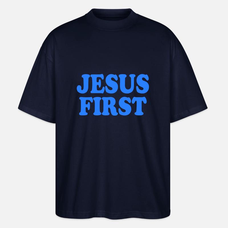 Jesus first - Stanley/Stella Oversized Unisex Bio T-Shirt Blaster 2.0 - Navy