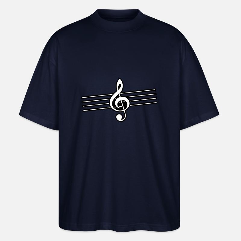 Musique de l’icône de clé - T-shirt bio Blaster 2.0 coupe oversize Stanley/Stella Unisexe - marine