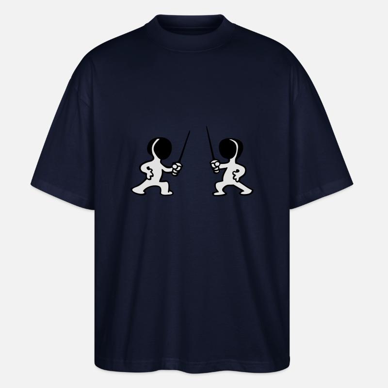 Fechter Fechten Spaß beim Zeichnen - Stanley/Stella Oversized Unisex Bio T-Shirt Blaster 2.0 - Navy