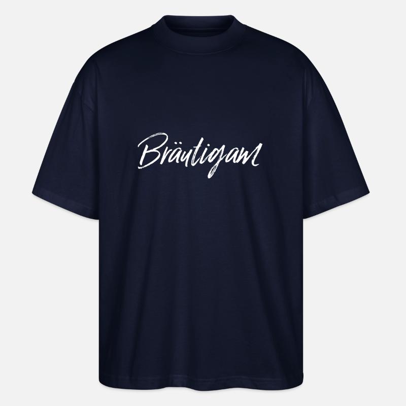 Bräutigam weiss - Stanley/Stella Oversized Unisex Bio T-Shirt Blaster 2.0 - Navy