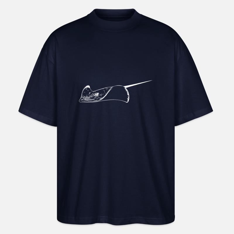Stingrays en vol élégant - T-shirt bio Blaster 2.0 coupe oversize Stanley/Stella Unisexe - marine