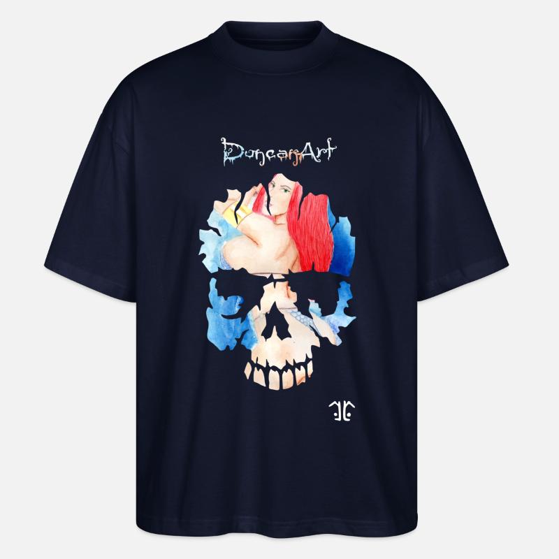 Skull-Logo reds - Stanley/Stella Oversized Unisex Bio T-Shirt Blaster 2.0 - Navy