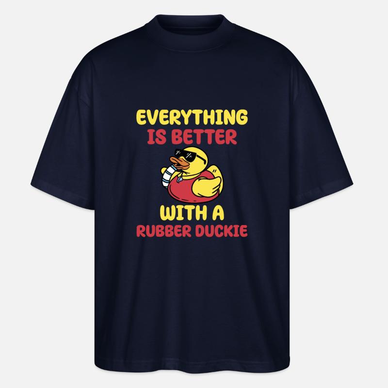 Badeente Geschenk - Stanley/Stella Oversized Unisex Bio T-Shirt Blaster 2.0 - Navy