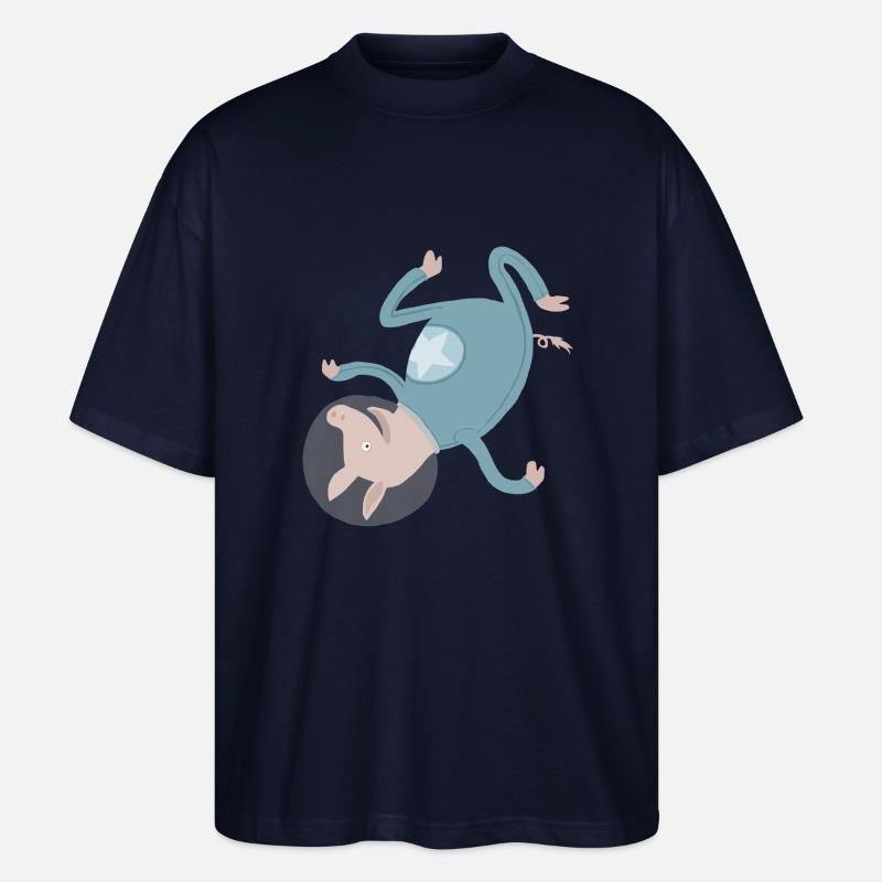 Schwein im All - Stanley/Stella Oversized Unisex Bio T-Shirt Blaster 2.0 - Navy