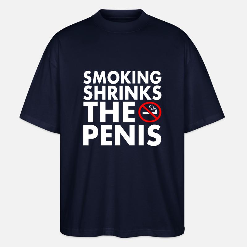 Smoking shrinks the penis - Stanley/Stella Oversized Unisex Organic T-shirt Blaster 2.0 - navy