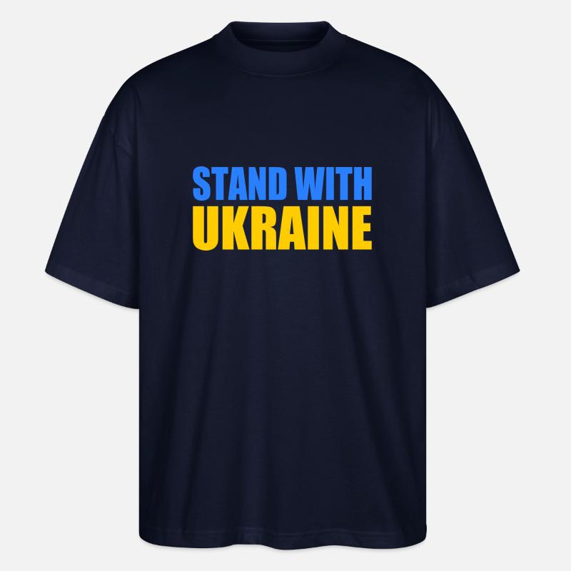 stand with ukraine - Stanley/Stella Oversized Unisex Bio T-Shirt Blaster 2.0 - Navy