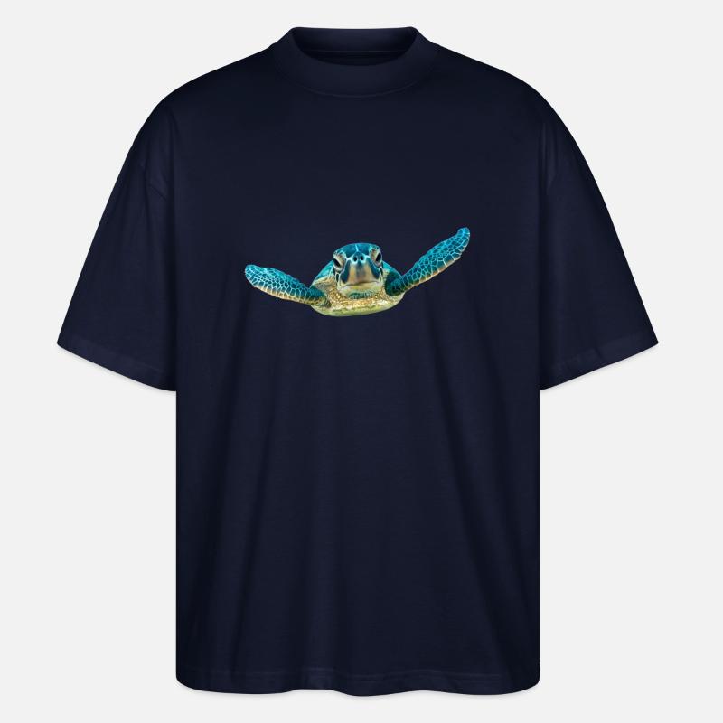 turtle schildkroete tiere animals10 - Stanley/Stella Oversized Unisex Bio T-Shirt Blaster 2.0 - Navy