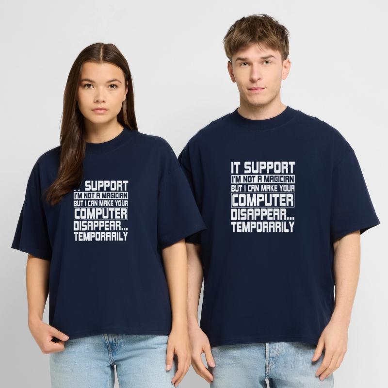 Funny IT Support Computer Engineer Stanley/Stella Oversized Unisex Organic T-shirt Blaster 2.0