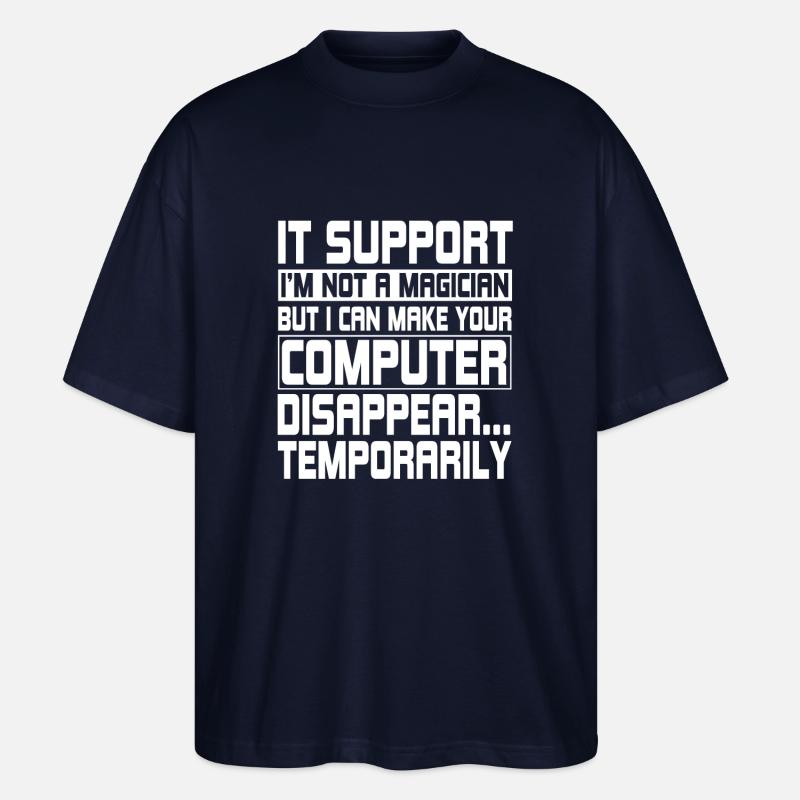 Sjov IT-support computeringeniør - Stanley/Stella Oversize Unisex Øko T-shirt Blaster 2.0 - marineblå