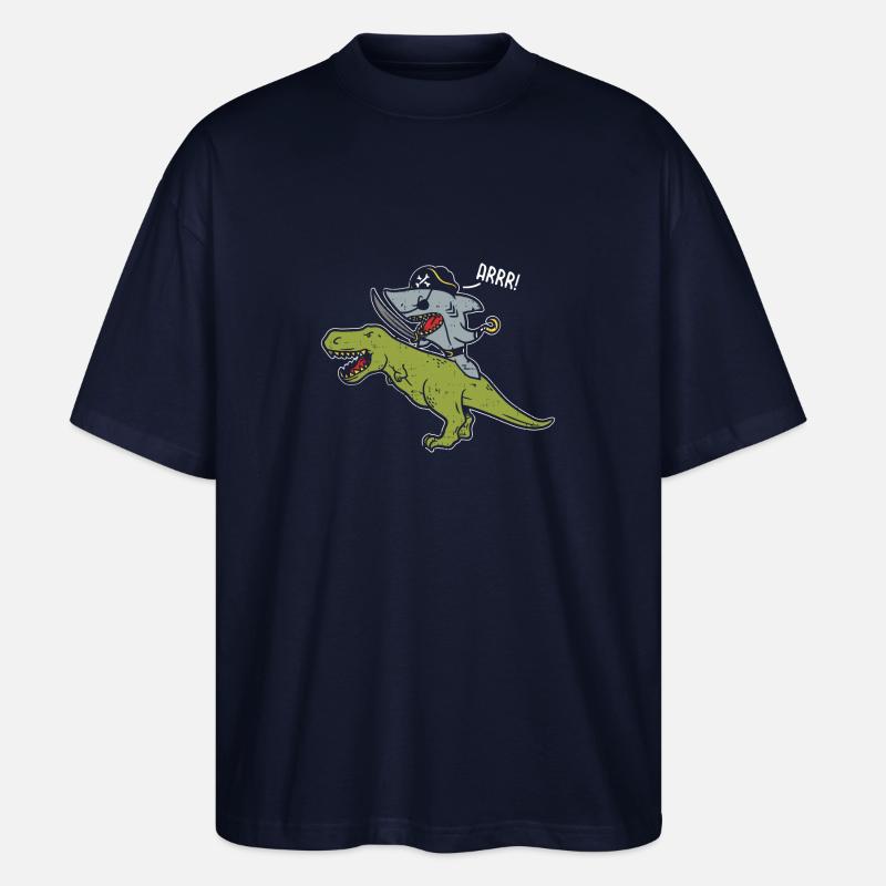 Hai reitet Dinosaurier - Stanley/Stella Oversized Unisex Bio T-Shirt Blaster 2.0 - Navy
