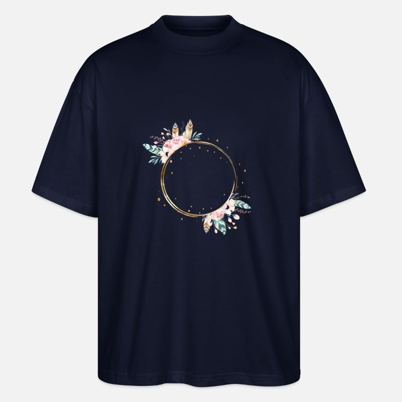 boho flower wreath - T-shirt bio Blaster 2.0 coupe oversize Stanley/Stella Unisexe - marine