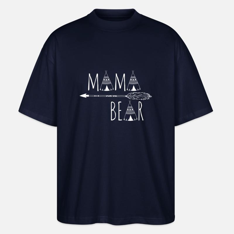 Mama Bär - ethno - Stanley/Stella Oversized Unisex Bio T-Shirt Blaster 2.0 - Navy