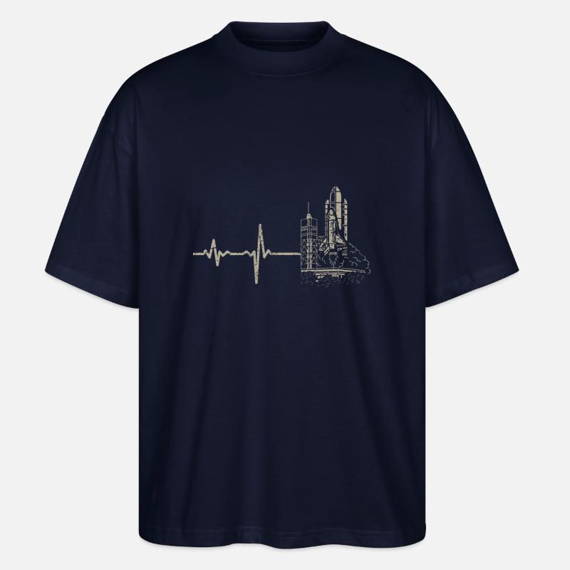 Geschenk Heartbeat Raumfahrt - Stanley/Stella Oversized Unisex Bio T-Shirt Blaster 2.0 - Navy