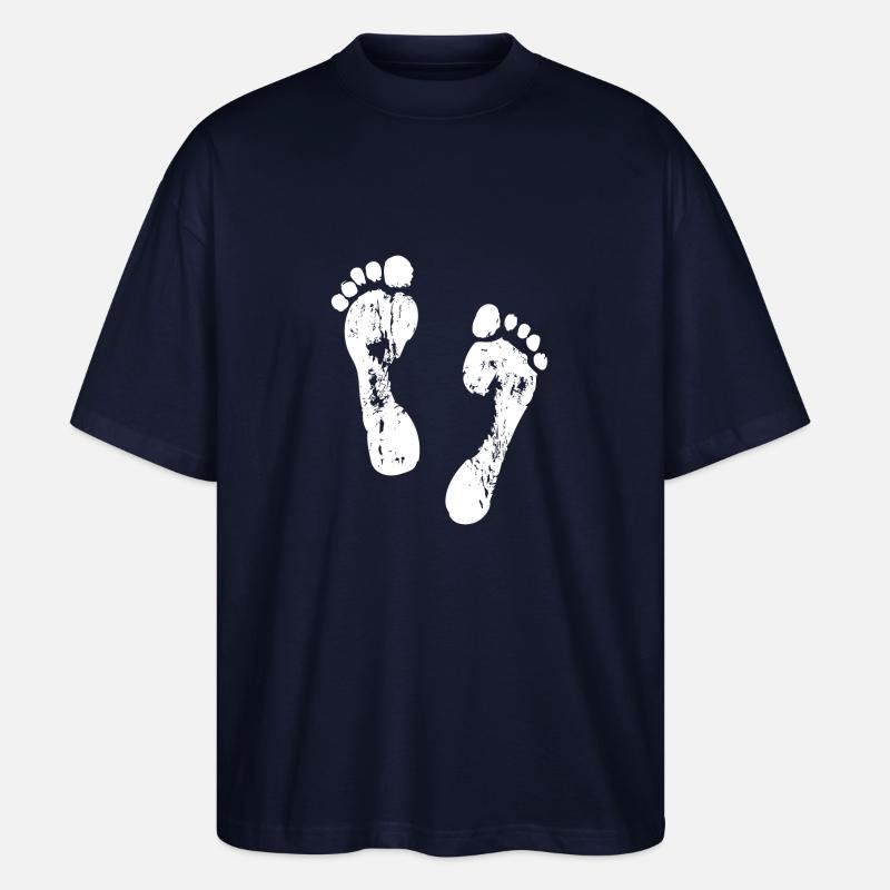 Fußabdrücke im Sand - Stanley/Stella Oversized Unisex Bio T-Shirt Blaster 2.0 - Navy