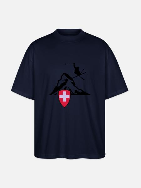 matterhorn zermatt Switzerland - Stanley/Stella Oversized Unisex Organic T-shirt Blaster 2.0 - navy