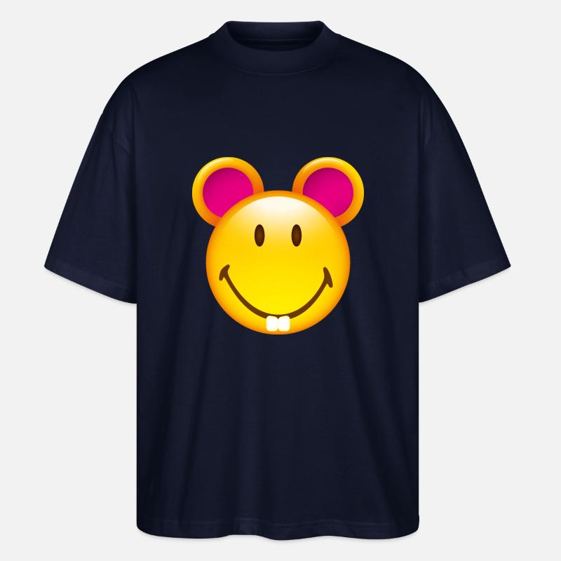 Smiley Mouse - Stanley/Stella Oversize Unisex Øko T-shirt Blaster 2.0 - marineblå