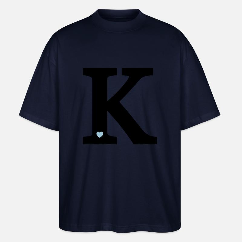 Lettre K initiale - T-shirt bio Blaster 2.0 coupe oversize Stanley/Stella Unisexe - marine