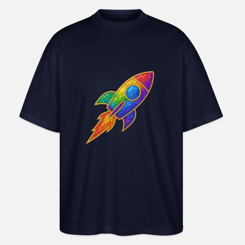 GlitzerRakete Regenbogen Durchstarter Glitzer Gold - Stanley/Stella Oversized Unisex Bio T-Shirt Blaster 2.0 - Navy