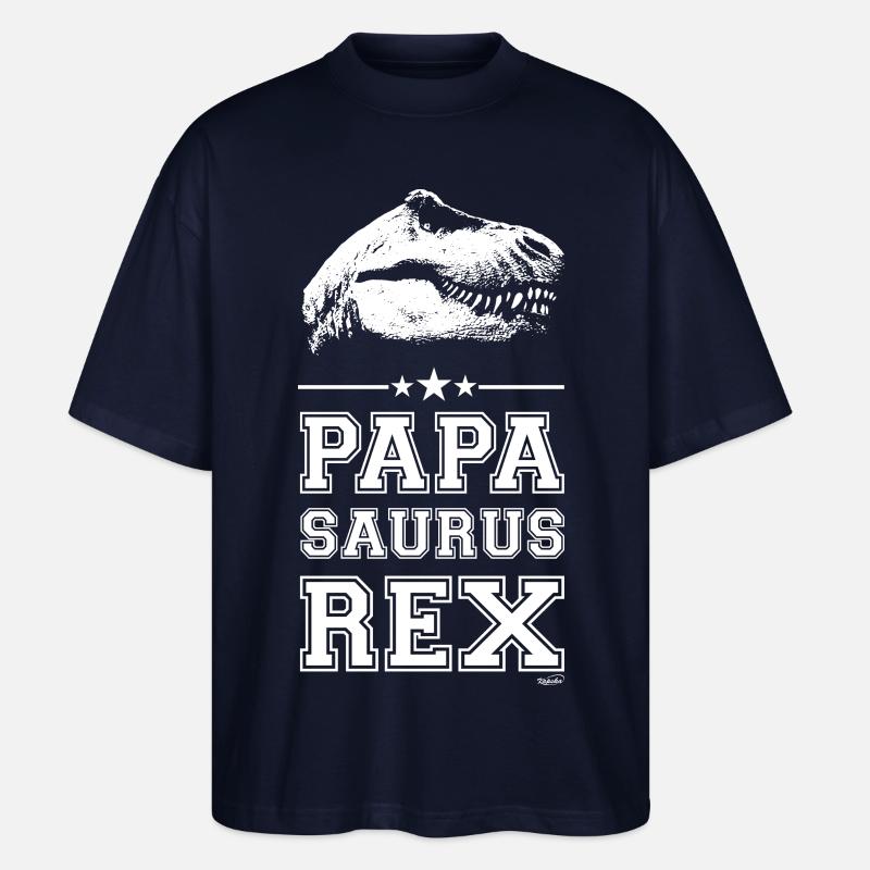 Papa Saurus Rex - Stanley/Stella Oversized Unisex Bio T-Shirt Blaster 2.0 - Navy